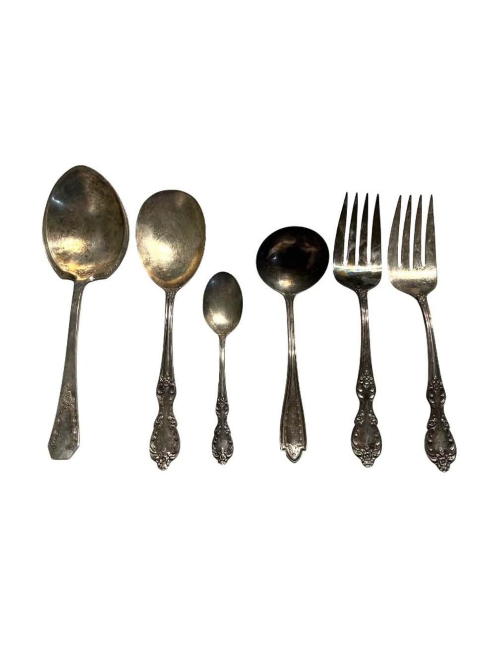 Vintage Set of 6 Flatware Silverware Serving Pieces Wm Rogers Homes Edwards